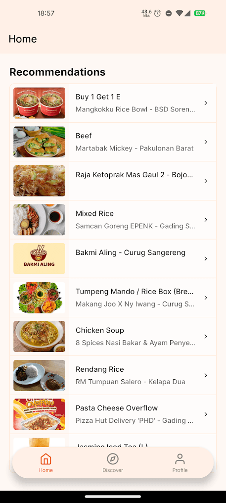 Foodiematch screenshot