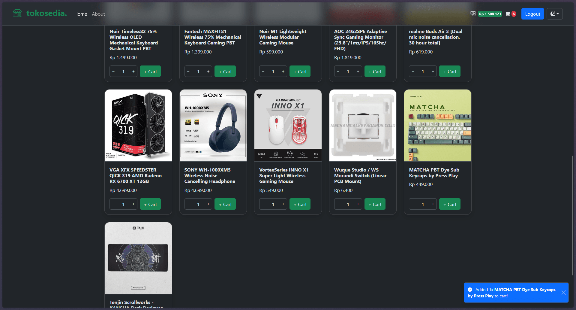 Tokosedia screenshot