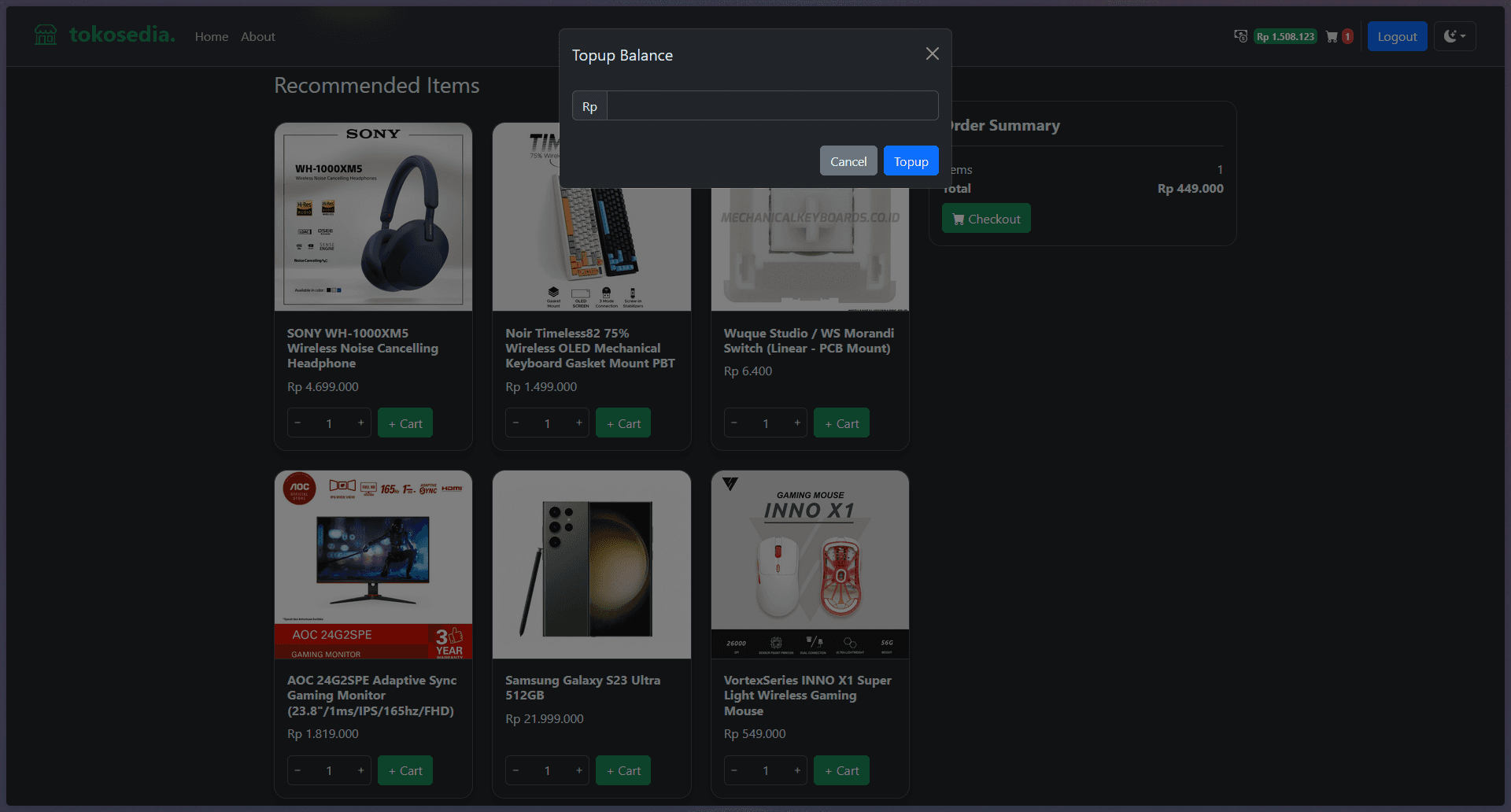 Tokosedia screenshot