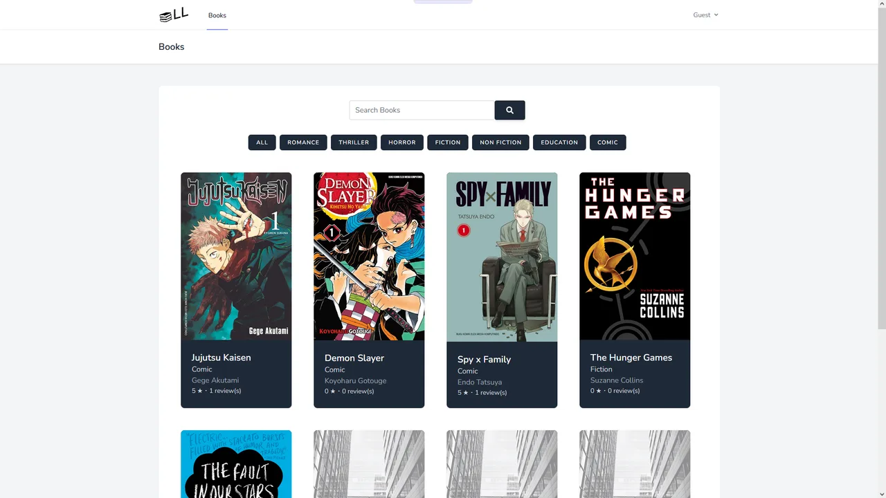 Screenshot of Lachisean Library project